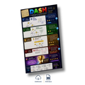 A geometry dash puzzle book cover shown at an angle on a white background, with 'DOWNLOAD' and 'PRINTABLE' icons below it. The cover features colorful sections, geometric diagrams, and a trophy illustration.