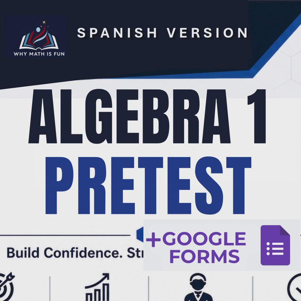 Printable Algebra 1 Pretest In Spanish + Google Forms | Answer Key Included